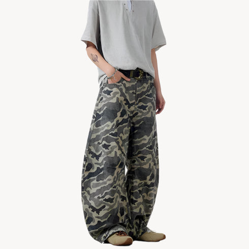 Camouflage Baggy Cargo Pants High Rise Y2k Jeans